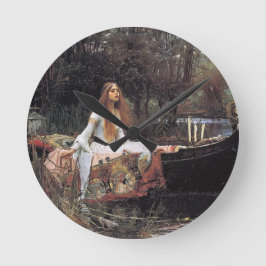 Dam i Shalott av John W. Waterhouse Rund Klocka