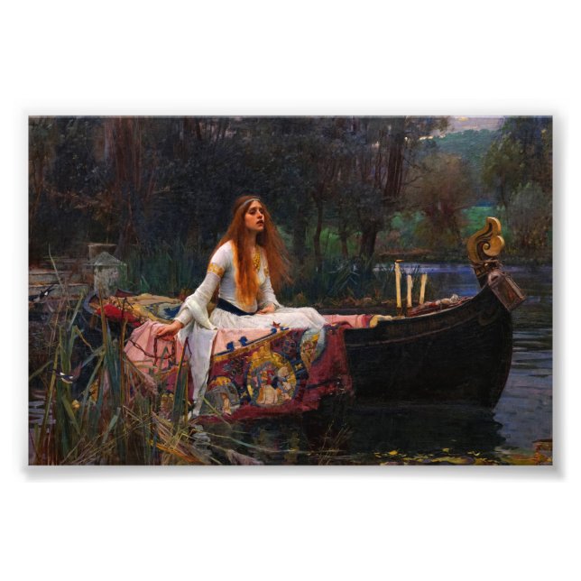 Dam i Shalott av John William Waterhouse Fototryck (Framsidan)