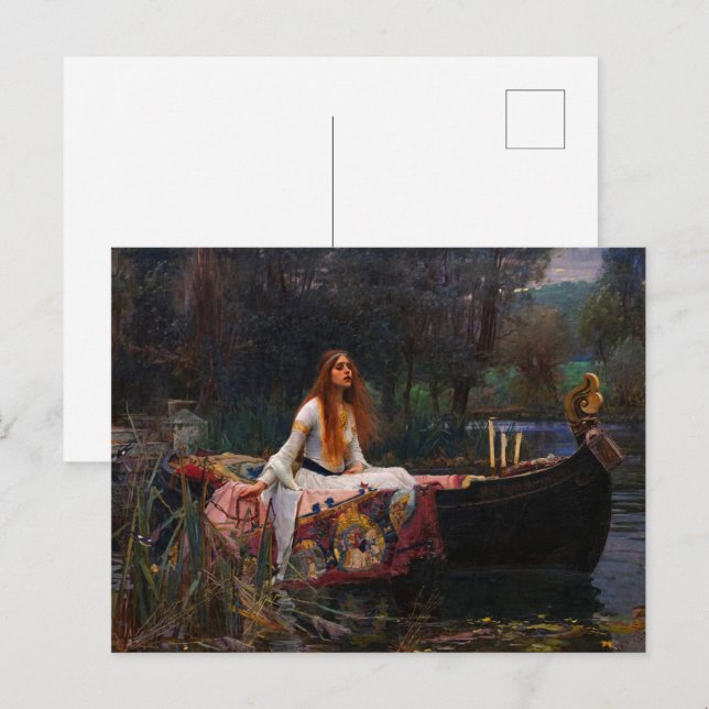 Dam i Shalott av John William Waterhouse Inbjudan Vykort (Fram/baksida)