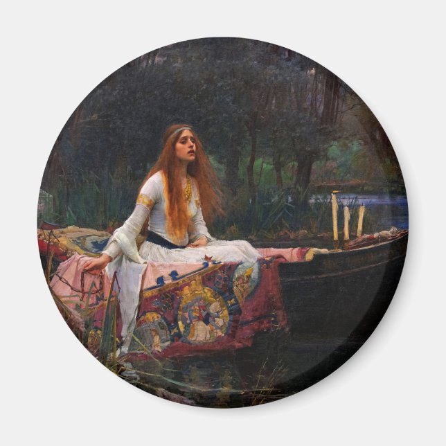 Dam i Shalott av John William Waterhouse Magnet (Framsidan)
