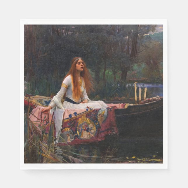 Dam i Shalott av John William Waterhouse Pappersservett (Framsidan)