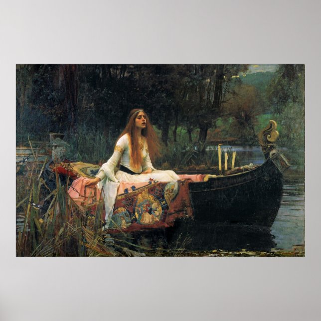 Dam i Shalott, av John William Waterhouse Poster (Framsidan)