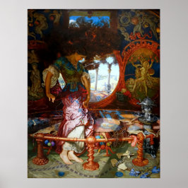 Dam i Shalott av Pre-Raphaelite William Hunt Poster