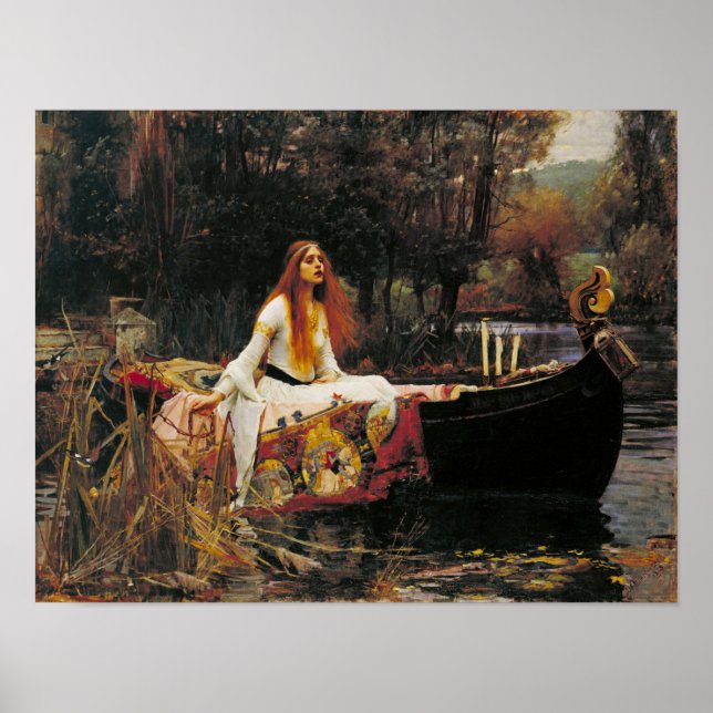 Dam i Shalott, c. 1888 av John Waterhouse Poster (Framsidan)