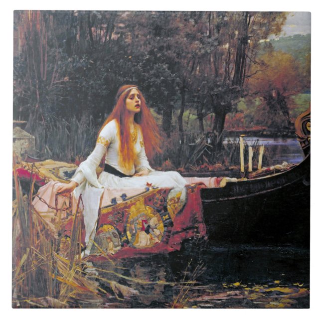 Dam i Shalott, John William Waterhouse Kakelplatta (Framsidan)