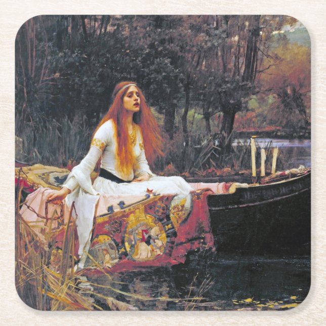 Dam i Shalott, John William Waterhouse Underlägg Papper Kvadrat (Framsidan)