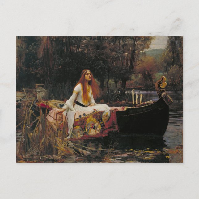 Dam i Shalott, John William Waterhouse Vykort (Framsida)