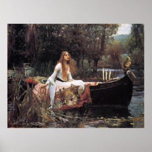 Dam i Shalott-Kanvastrycket Poster