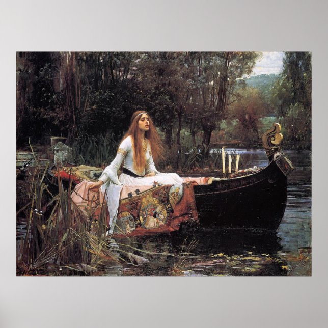 Dam i Shalott-Kanvastrycket Poster (Framsidan)