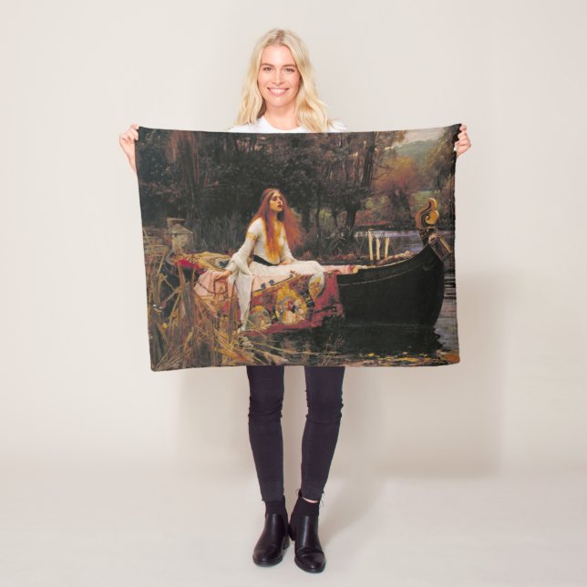 Dam i Shalott (medeltida skönhet) Fleecefilt (På plats)