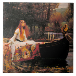 Dam i Shalott (medeltida skönhet) Kakelplatta