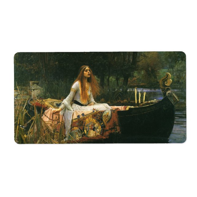 Dam i Shalott on Boat av John William Waterhouse Fraktsedel (Framsidan)