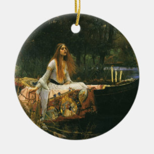Dam i Shalott on Boat av John William Waterhouse Julgransprydnad Keramik