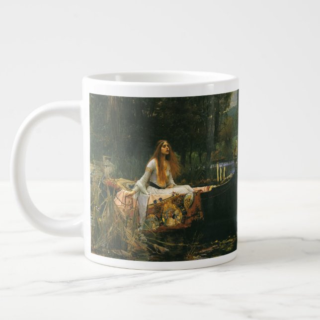 Dam i Shalott on Boat av John William Waterhouse Jumbo Mugg (Vänster)