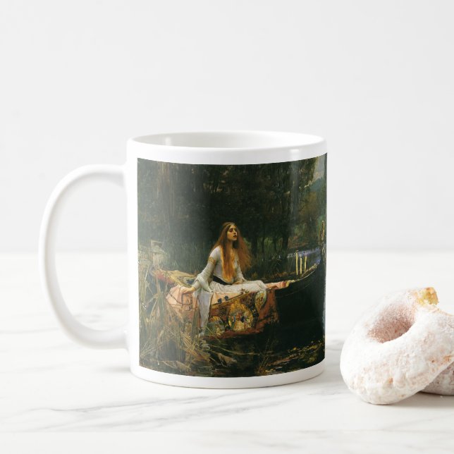 Dam i Shalott on Boat av John William Waterhouse Kaffemugg (Med munk)