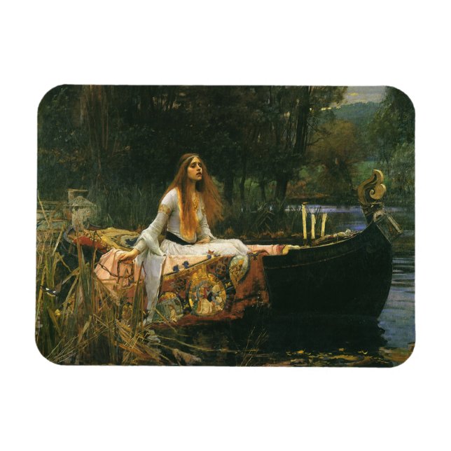 Dam i Shalott on Boat av John William Waterhouse Magnet (Horisontell)