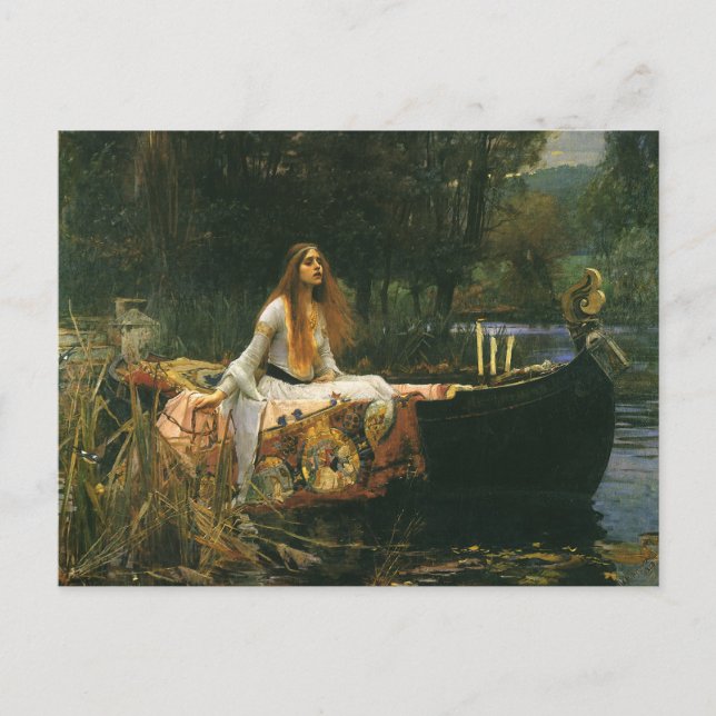 Dam i Shalott on Boat av John William Waterhouse Vykort (Framsida)