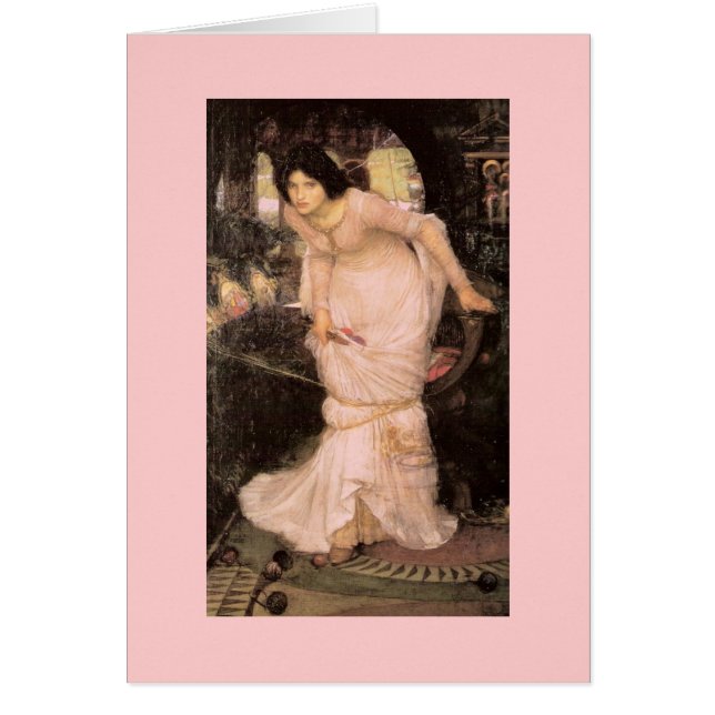 Dam i Shalott Tittar vid Lancelot Hälsningskort (Framsidan)