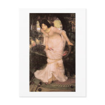 Dam i Shalott Tittar vid Lancelot