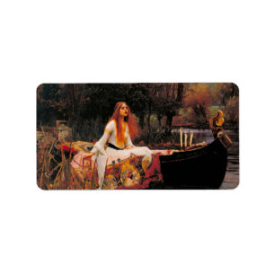 Dam i Shalott Waterhouse-etiketter Adressetikett