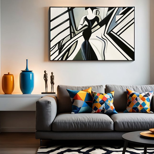 Dam i silhuett Art Deco Poster (Skapare uppladdad)