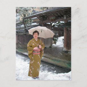 Dam i snö/Hälsningar från Japan Vykort