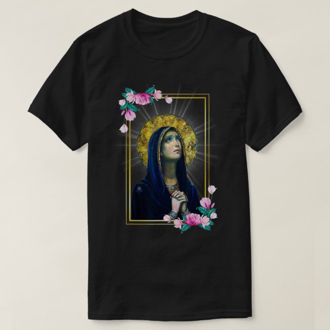 Dam i Sorrows Dolours Piety Mater Dolorosa V T Shirt (Design framsida)