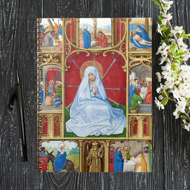 Dam i Sorrows Påsk lånade Religiösa medeltida Anteckningsbok (Our Lady of Seven Sorrows Religious Christian Catholic Easter Lent Religious Medieval Notebook)