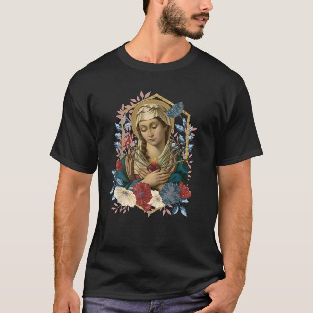 Dam i Sorrows Seven Dolours Piety Mater Dolo T Shirt (Framsida)