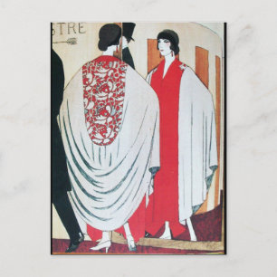 DAM I SPEGEL Art Deco Beauty Mode Vykort