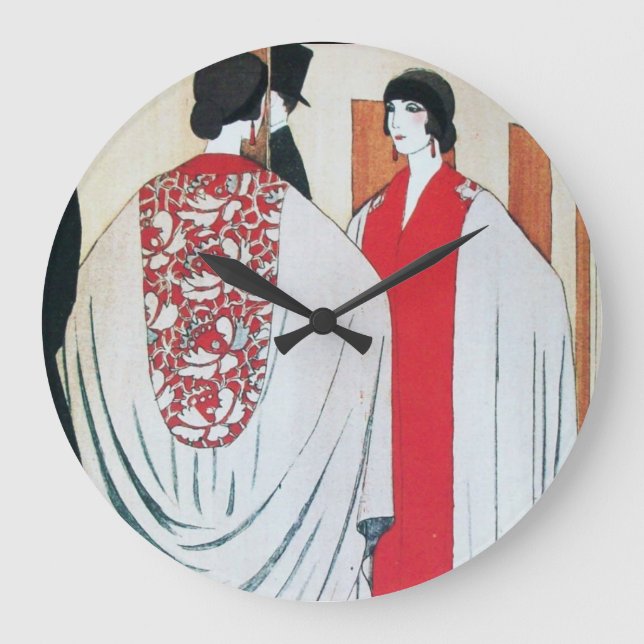 DAM I SPEGEL Art Deco Mode Stor Klocka (Framsida)