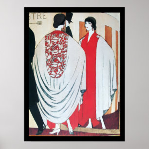 DAM I SPEGELN ,ART DECO SKÖN MODESKISS POSTER