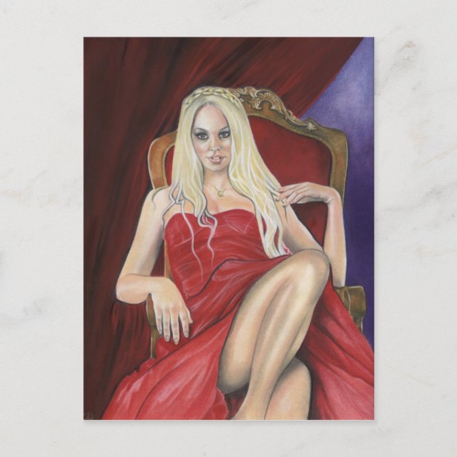 Dam i sunnens stads vykort (Framsida)