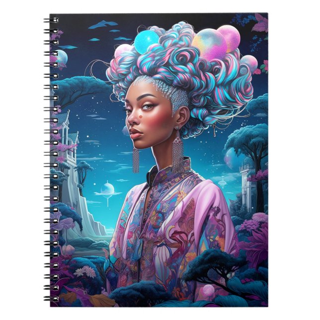 Dam i Surreal World American Art Lila Anteckningsbok (Framsidan)