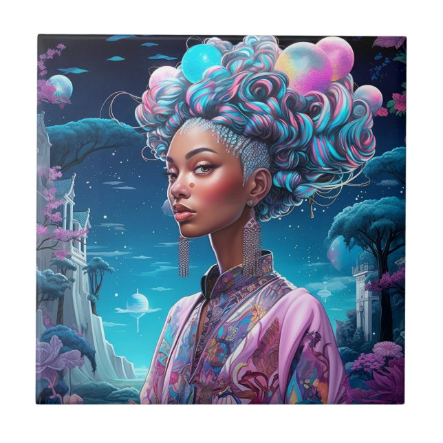 Dam i Surreal World American Art Lila Kakelplatta (Framsidan)