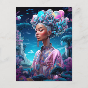 Dam i Surreal World American Art Lila Vykort