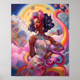 Dam i Surreal World American Art Rosa Poster