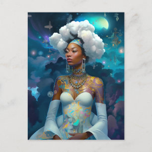 Dam i Surreal World Cosmic American Art Vykort