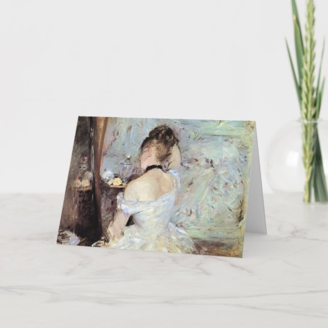 Dam i toaletten av Berthe Morisot Kort (Framsida)