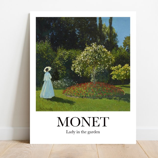 Dam i trädgården av Claude Monet Poster (Impressionist Escape: Monet's "Lady in the Garden." Bring tranquility home)