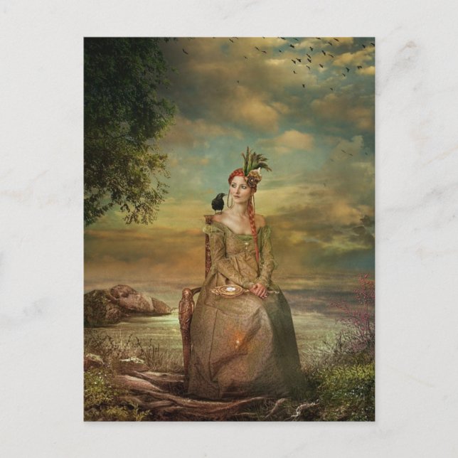 dam i väntan på vykort (Framsida)