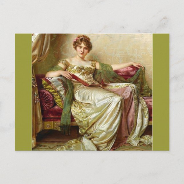 Dam i väntan - Vintage Motive Vykort (Framsida)