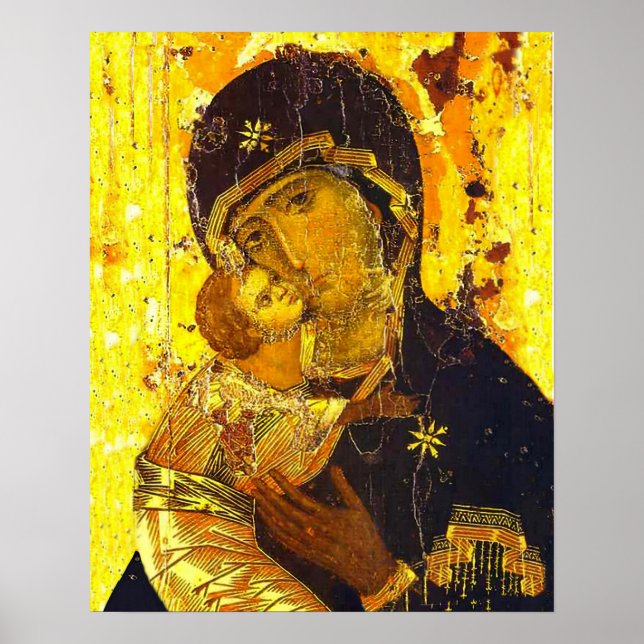 Dam i Vladimir Virgin Mary Icon Poster (Framsidan)