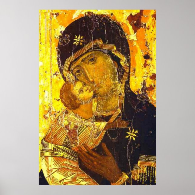 Dam i Vladimir Virgin Mary Icon Poster (Framsidan)