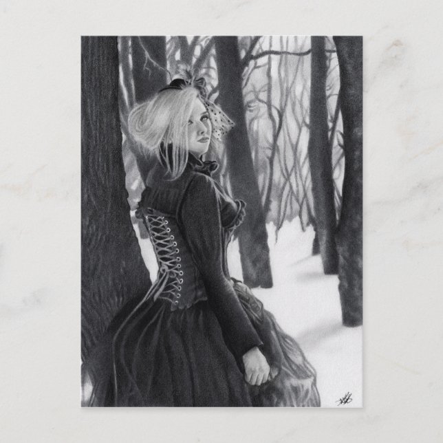 Dam i vykort (Framsida)