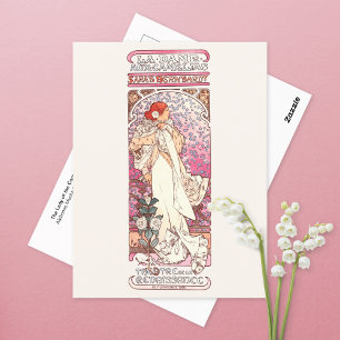 Dam i vykortet Camellias Alphonse Mucha Vykort