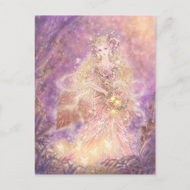 Dam i vykortet för skogar vykort (Framsida)