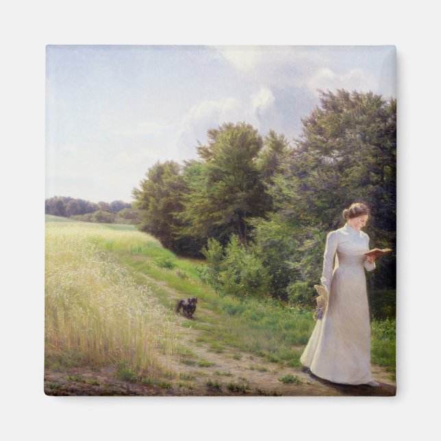 Dam i White Reading Magnet (Framsidan)