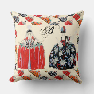 DAM IN RED ART DECO MODE COSTUME MONOGRAM KUDDE