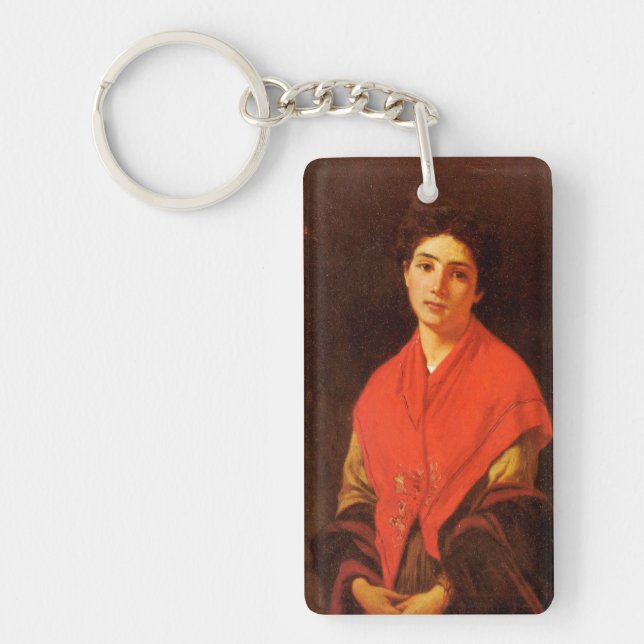 Dam in Red (Vintage Italienska konsten) Nyckelring (Framsidan)